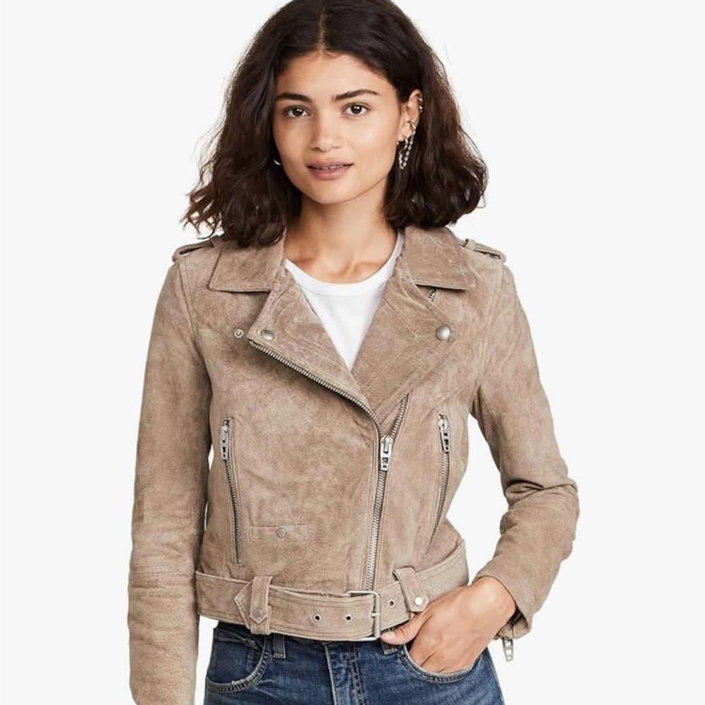 Stylish Women's Tan Leather Jacket